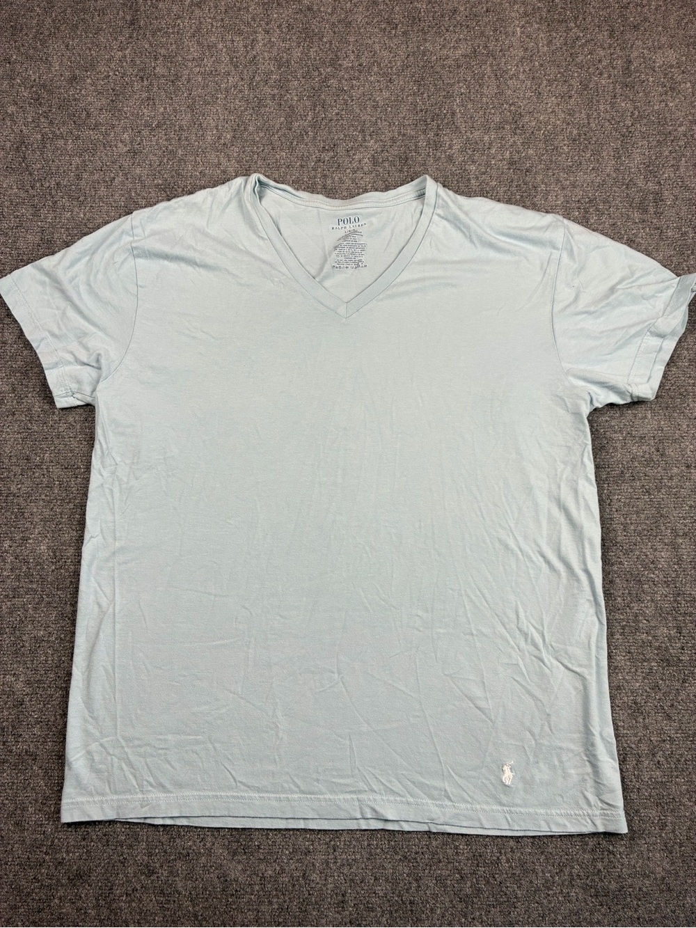 Polo by Ralph Lauren Men's Light Blue V-Neck T-Shirt